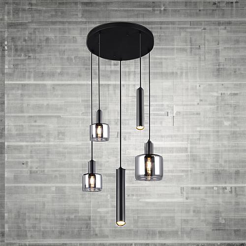 Pendelleuchte "Mataro" schwarz 5flg. 364130532