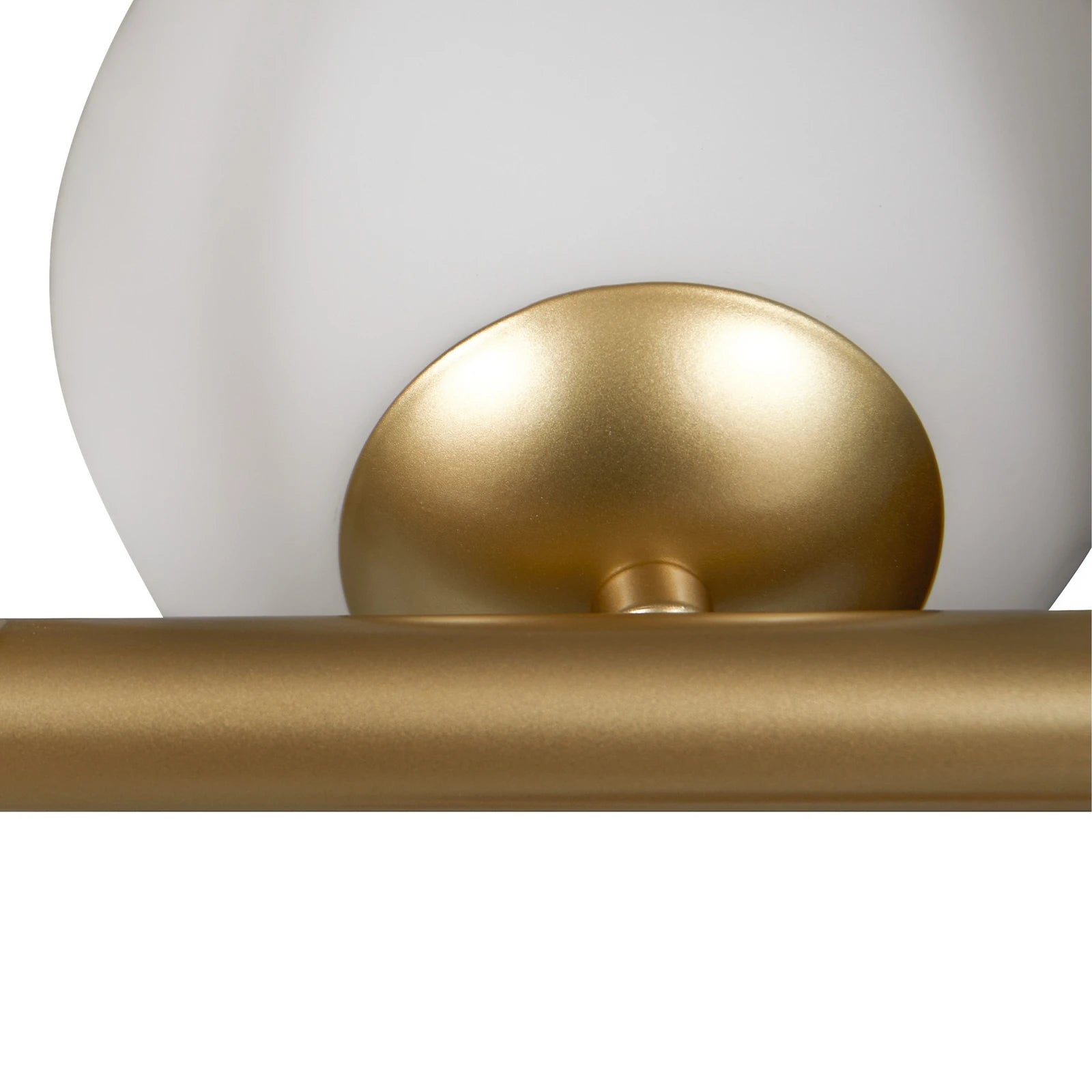 Lucande Hängeleuchte Isandro, 95 cm, gold, weiß, 7-flg