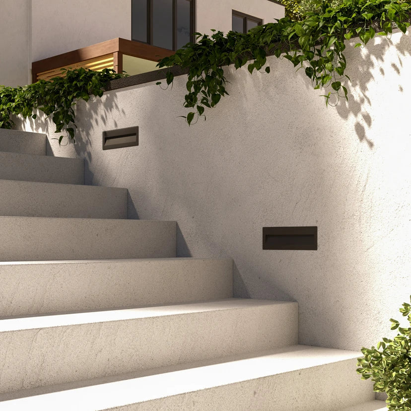 Lucande LED-Wandeinbauleuchte Loya, 23 x 8 cm, grau, IP54